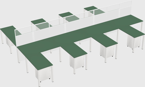 Shared l-shape cubicle