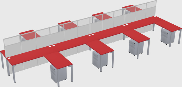 Shared l-shape cubicle