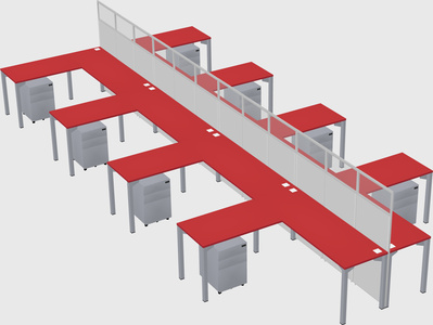 Shared l-shape cubicle