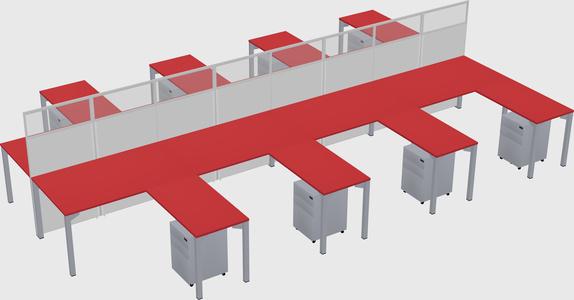 Shared l-shape cubicle