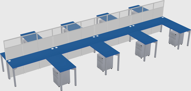 Shared l-shape cubicle