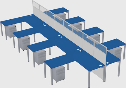 Shared l-shape cubicle