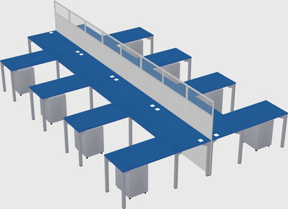 Shared l-shape cubicle