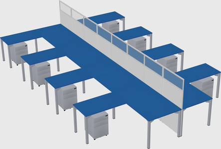 Shared l-shape cubicle
