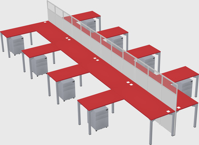 Shared l-shape cubicle