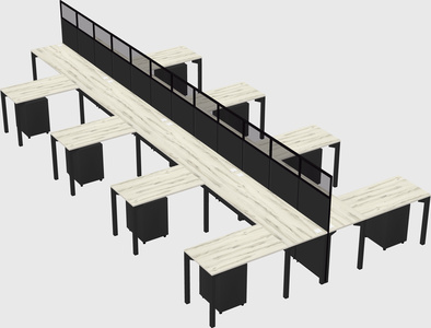 Shared l-shape cubicle