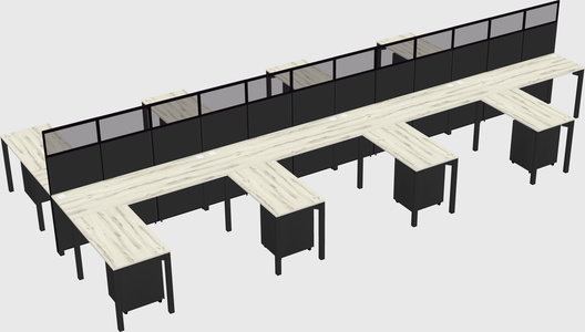 Shared l-shape cubicle