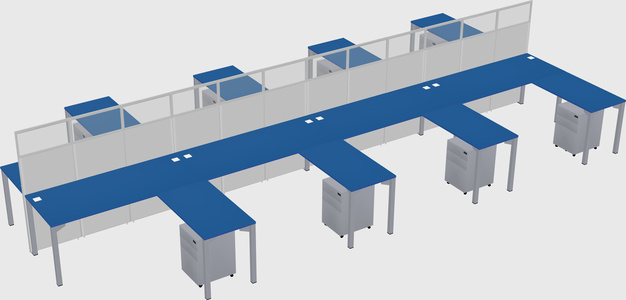Shared l-shape cubicle