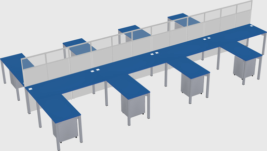 Shared l-shape cubicle