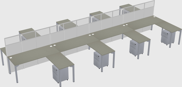 Shared l-shape cubicle