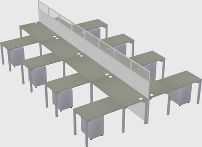 Shared l-shape cubicle