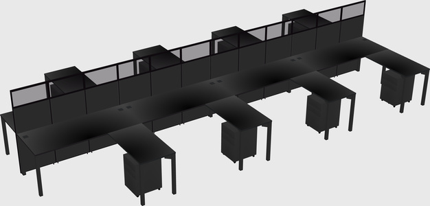 Shared l-shape cubicle