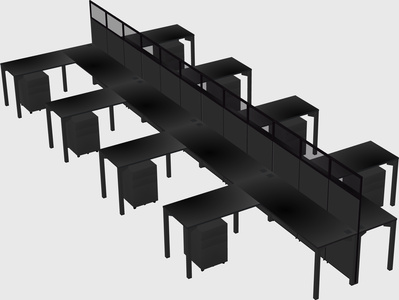Shared l-shape cubicle