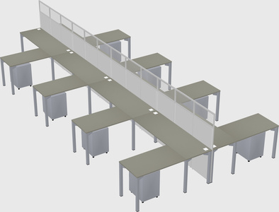 Shared l-shape cubicle