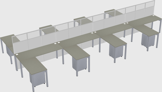 Shared l-shape cubicle