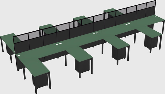 Shared l-shape cubicle