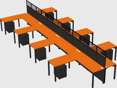 Shared l-shape cubicle