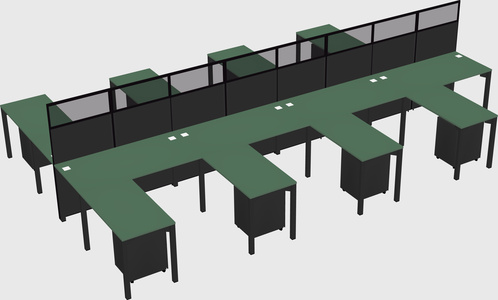 Shared l-shape cubicle