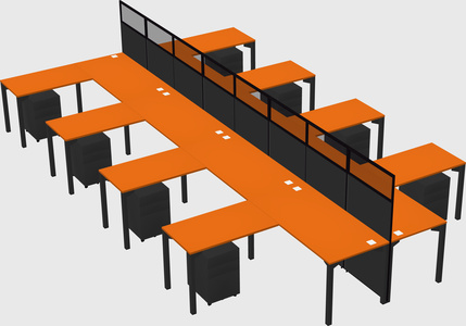 Shared l-shape cubicle