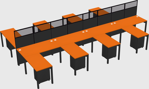 Shared l-shape cubicle