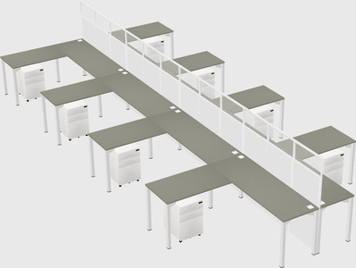 Shared l-shape cubicle