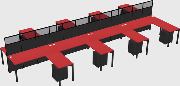 Shared l-shape cubicle
