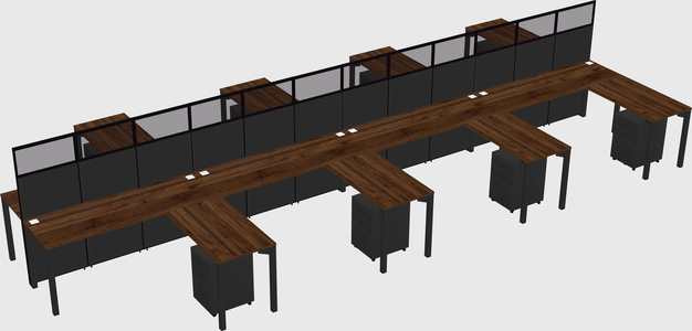 Shared l-shape cubicle