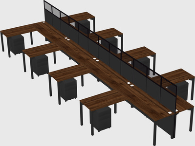Shared l-shape cubicle