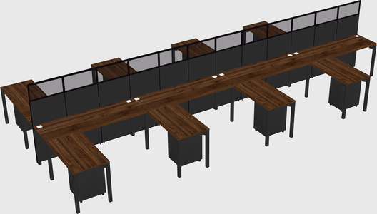 Shared l-shape cubicle