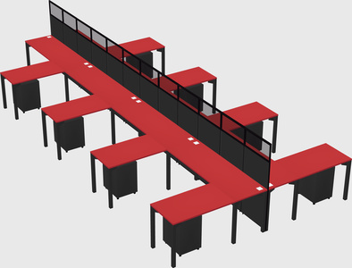 Shared l-shape cubicle