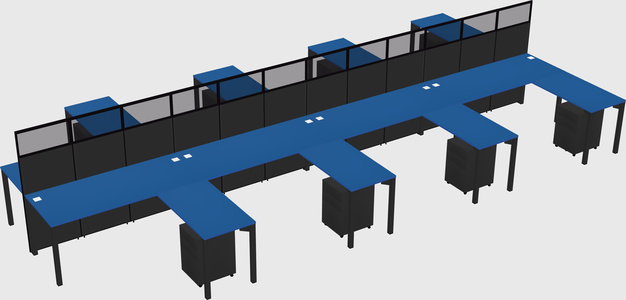 Shared l-shape cubicle
