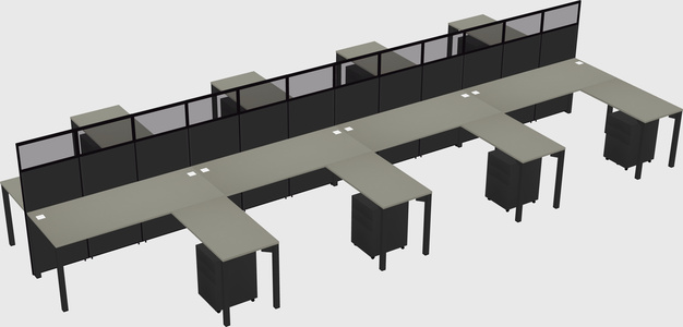 Shared l-shape cubicle