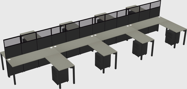 Shared l-shape cubicle