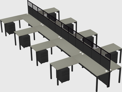 Shared l-shape cubicle
