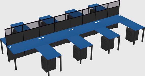 Shared l-shape cubicle