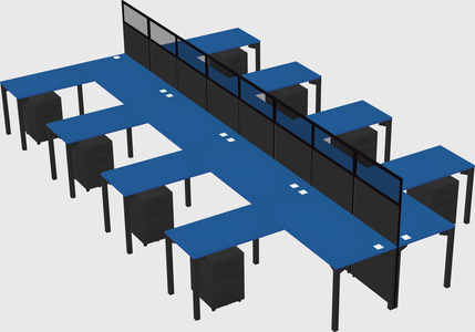 Shared l-shape cubicle
