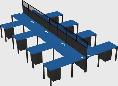 Shared l-shape cubicle