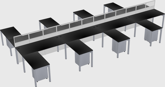 Shared l-shape cubicle
