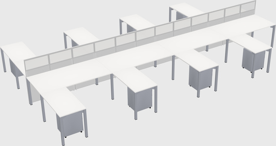 Shared l-shape cubicle