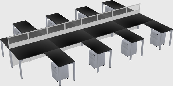 Shared l-shape cubicle