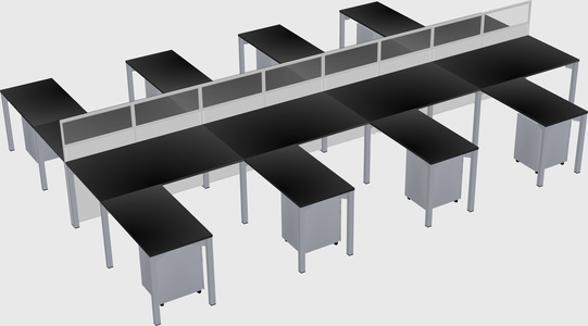 Shared l-shape cubicle