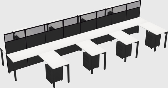 Shared l-shape cubicle