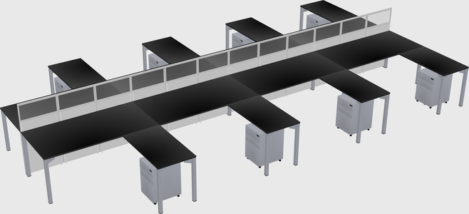 Shared l-shape cubicle