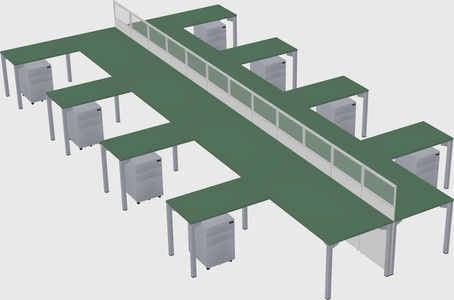 Shared l-shape cubicle