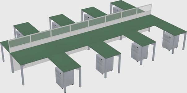 Shared l-shape cubicle
