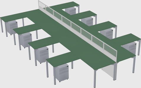 Shared l-shape cubicle
