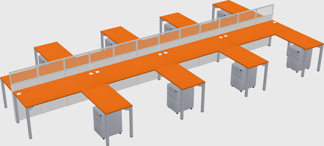 Shared l-shape cubicle