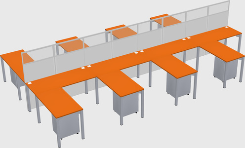 Shared l-shape cubicle