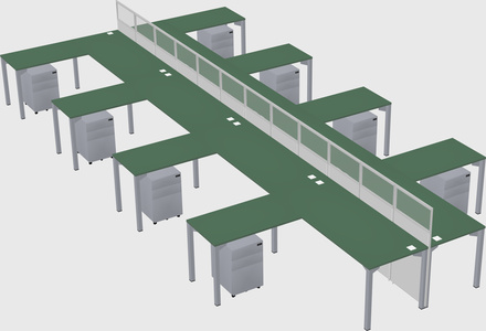 Shared l-shape cubicle