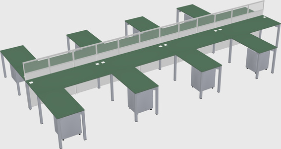 Shared l-shape cubicle